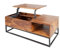 Riess Ambiente Höhenverstellbarer Couchtisch MAKASSAR Function 110cm Sheesham Sofatisch Wohnzimmertisch Tisch Holztisch verstellbar braun mit schwarzem Gestell