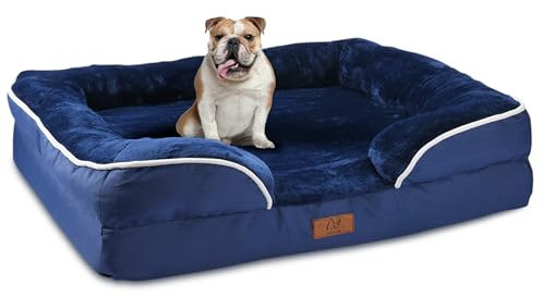 Livero Sofa-Style Egg Crate Orthopedic Foam Dog Bed - Washable Doggie Beds - Comfortable and Breathable Pet Sofa - Calming Pet Cuddler for Dogs - Durable Couch Bed with Removable Cover - Dog Bed Ideas