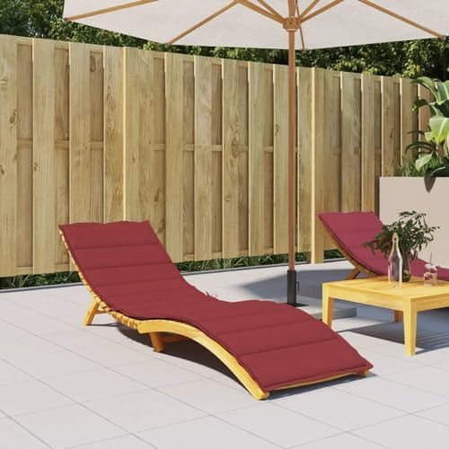 vidaXL Sonnenliegen-Auflage Weinrot 200x70x3 cm Stoff