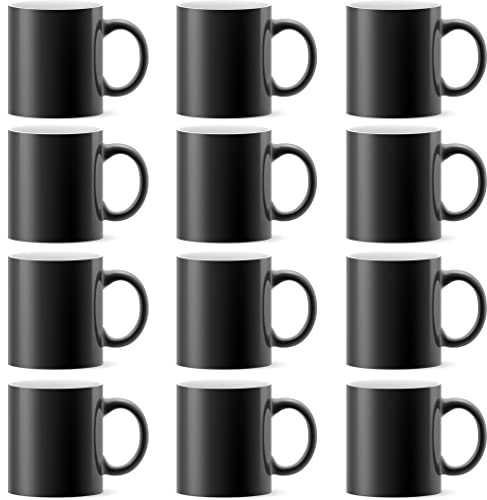 Lot de 12 tasses à café à changement de couleur - 325 ml - Tasses magiques à sublimation - Tasses à café sensibles à la chaleur - Tasses à changement de chaleur - Tazas Magicas Para Sublimacion