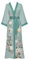 Kimono Japonais Femme Long Peignoir Satin Floral Kimono Long Pyjama Robe de Chambre Femme Satin