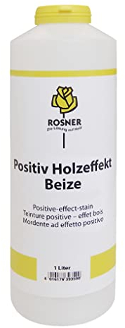 Rosner Positiv Wood Effect Stain, Wood Stain, Water-Based, 1 Litre (07 Dark Honey)