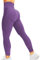 corcoar Sport Leggings Damen High Waist Seamless Hosen Gym Yoga Sport Leggings Booty Lifting Po Push Up Gym Sporthose Lila S