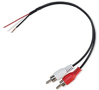 YSJJZRL 20CM 2 RCA mâle/femelle à 2 noyaux + fil blindé câble à extrémité ouverte à fil nu (2 RCA Mâle)