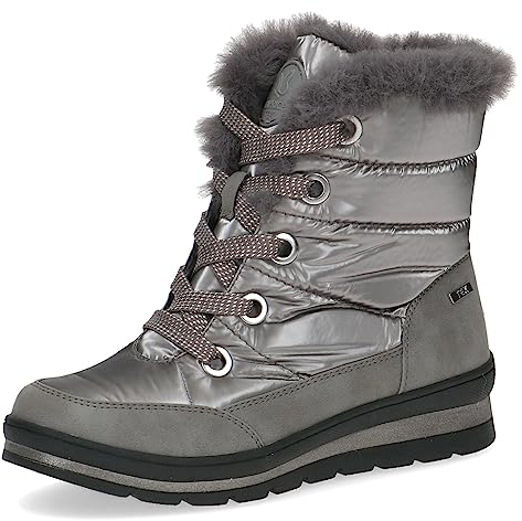 CAPRICE Damen Winterstiefel ohne Absatz Vegan Wasserabweisend, Braun (Taupe Comb), 41 EU