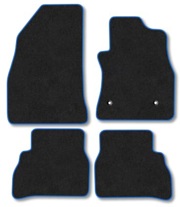 Fiat Doblo [Combi] (2010-2022) Van Mats Accessories Tailored Fit Carpet Floor Mats non Slip Blue Trim Full Coverage Compatible Accessory Front Rear Set Anti Slip