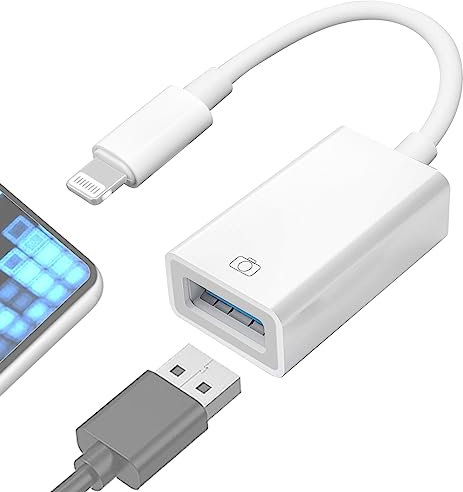 SOWBUD USB OTG Adapter for i-Phone i-Pad, Male to Female Otg Cable, Lightn-ing to Usb Adapter Data Sync, Support Card Reader Flash Drive Keyboard Mouse Plug & Play