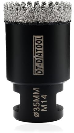 DT-DIATOOL Diamond Core Drill Bit 35mm - Diamond Hole Saw for Porcelain Tile Ceramic Tile Marble Granite M14 Thread