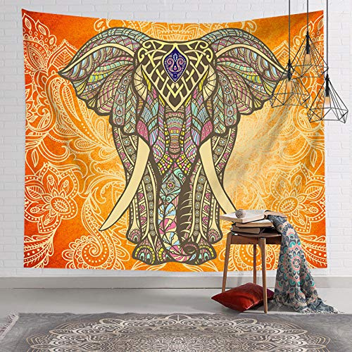Gambo Wandteppich Elefant Gelb Wandbehang Hochwertige Wandteppich Wohnzimmer Dekor Wandteppich Tapisserie Psychedelic Wandtuch Hausdeko Nebliges Wald Bettdecke Strandtuch Tagesdecke