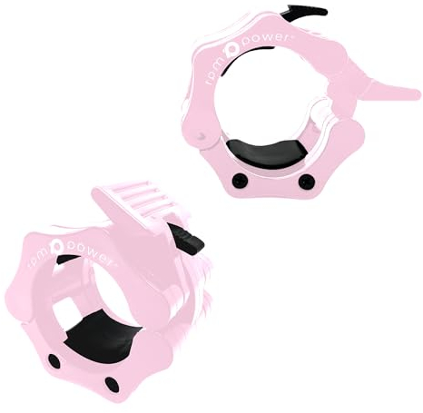 RPM Power Lockjaw Barbell Collars (Pair) - Barbell Clamp Ultra Lock Collars - 2 Inch Quick Release (Pink)