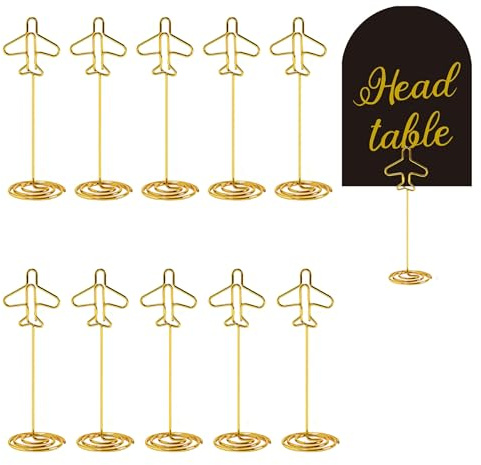 Leopacat Lot 10 Porte-Noms Table DoréS Pince Photo Marque-Place Mariage | DéCoration IdéAle Pour NoëL, Saint-Valentin, Banquets, FêTes Et Bureaux, Support Cartes Et Notes Pratique