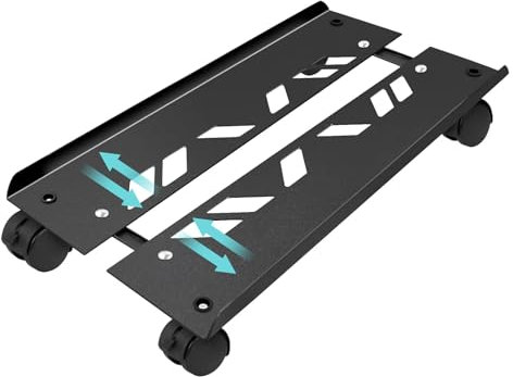 CUISIBOT Verstellbarer großer Computer-Tower-Ständer 20 bis 25,9 cm breit, mobiler PC-Ständer für die meisten Desktop-Türme, CPU-Ständer aus Stahl mit feststellbaren Lenkrollen, Gaming-PC-Halterung,
