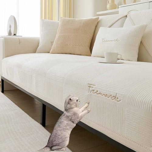 YWQJL Samt Sofabezug Sofaschoner rutschfest 1 2 3 4 Sitzer,l Form Sofaüberwurf,Sofa Überzug Ecksofa Pets Dog Couch Überzug Couch Überzug Sofa Überwurf(#31,90x120cm)
