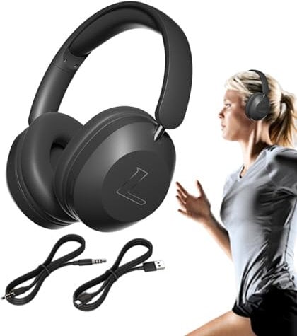 Buerfu Noise Cancelling Headphones,300mAh Over Ear BT Headphones | Work Noise Cancelling Headphones with All-Inclusive Earmuffs for Work Long Playtime