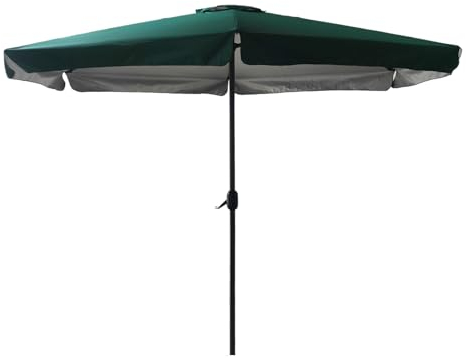Pincho Sombrilla terraza exterior 300cm, Sombrillas Jardín Grandes con Ventana Superior, Tela Poliéster 170gr/m2, Aluminio, Protección Solar UV50 (Verde)