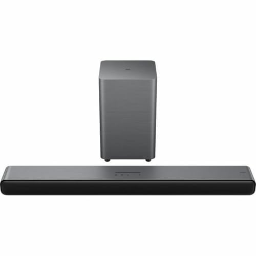 TCL Soundbar S55H a 2.1 canali Dolby Atmos, potenza massima di 220 W con sistema Dual Bass,supporto DTS Virtual X, HDMI eARC e Bluetooth 5.3, soundbar con subwoofer wireless, Home Theater, Serie 2024