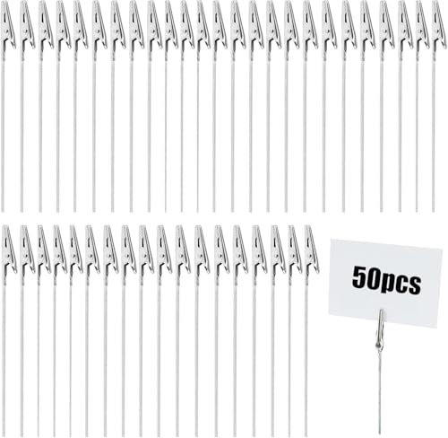 Clip a coccodrillo in filo metallico, clip per foto in metallo, 12 cm - supporto porta clip per promemoria, per la decorazione della tavola della festa di compleanno