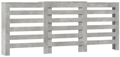vidaXL Heizkörperverkleidung, Heizungsverkleidung Modernes Latten-Design, Heizkörperabdeckung für Wohnzimmer, Heizungsabdeckung, Betongrau 205x21,5x83,5cm Holzwerkstoff
