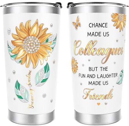 Apjielop Colleague Gifts, Leaving Gifts for Colleagues Women Bestie, Birthday Christmas Thanksgiving Day Presents for Coworker Friends, Stainless Steel Tumbler 20Oz