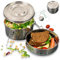 FRADABOX® Lunchbox „Peyton“ 2000ml, bis zu 2 Etagen, Premium Edelstahl Dose Rund mit Fächer, Meal Prep Bento Box, Salat Bowl BPA-frei, Brotdose groß für Erwachsene, spülmaschinenfest und auslaufsicher