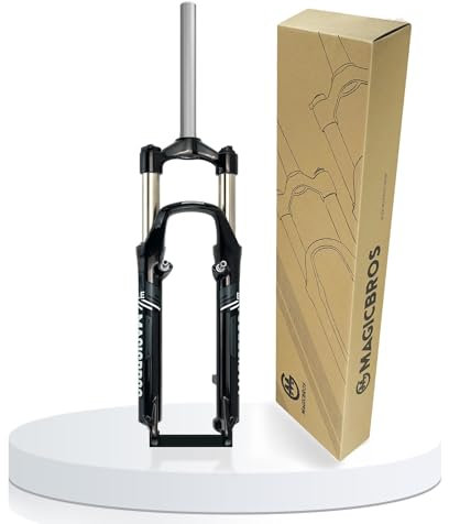 HZXQCVB 26Zoll Mountainbike-Gabel Federweg 100mm Mechanisch Gefederte Gabel 1-1/8“ Gerades Rohr Manuelle Steuerung Scheiben-/V-Bremse Schnellspanner 9mm Fahrrad-Gabel(26in Black,Grey-1)