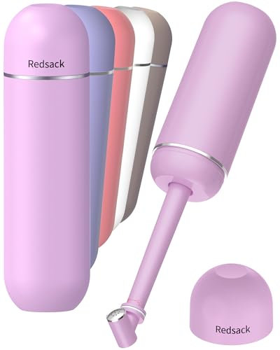 Portable Bidet for Travel & Camping - Manual Squeeze Handheld Peri Bottle for Feminine Hygiene, 3 Leak-Proof Seals, Extendable Sprayer with Rotating Nozzle for Men & Women (Light Purple)