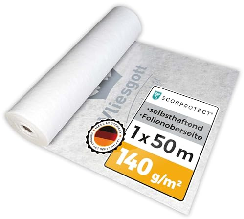 Scorprotect® BSV (bedrucktes) Boden- und Treppenschutzvlies, Abdeckvlies selbsthaftend 1 m x 50 m 140 g/m² Folienoberseite