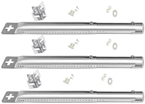 GriHero Universal Brenner 31-45 cm Gasgrill Ersatzteile Brenner für Enders Monroe, Landmann Triton 2, Taino, Master Forge, Campingaz, Tepro, Outback, Proficook, Edelstahl Einstellbarer Brenner 3 Pack
