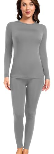 wirarpa Conjunto de Ropa Térmica para Mujer, Capa Base Forrada de Polar, Top de Manga Larga y Pantalón para Señoras para Calor en Invierno | Leggings térmicos, capa base para mujer, pantalones largos, manga larga, calidez de invierno