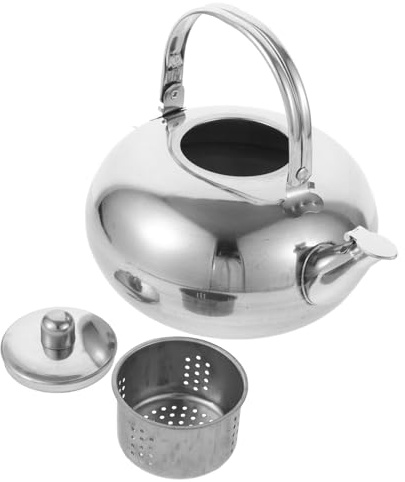 ULTECHNOVO Stainless Steel Tea Kettle with Integrated Infuser and Strainer Thickened Whistling Stovetop Kettle for Gas Induction Electric Cookers Easy to Clean Water Warmer for Loose Leaf
