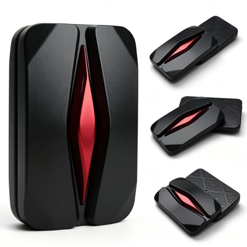 HIDEDC Breakthrough Fidget Slider, Trackless Fidget Slider for Fancy Play, EDC Fidget Toys Adults Sensory Toys Home Office Executive Desk Toy Gift for ADHD/ADD/Autism (Black/Red)