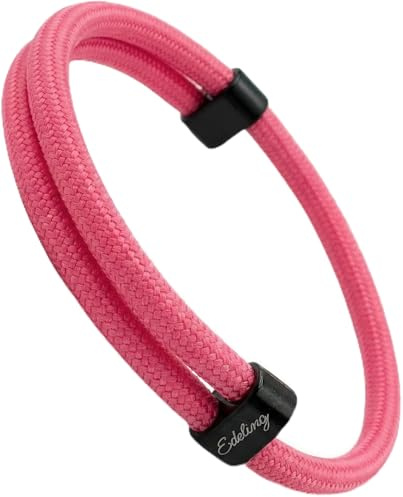 Paracord Armband Herren & Damen - Minimalistisch, Surfer, Outdoor & Segeltau Style - verstellbare Armbänder für Männer, Frauen, Pärchen, Jungs, Mädchen - Surferarmband, Stoff (pink)