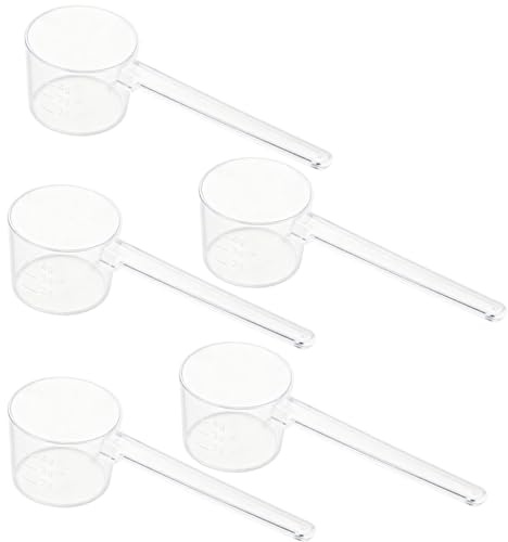 5 Pezzi Cucchiaio Dosatore 5g, Misurino Grammi in Plastica, Cucchiai Dosatori Trasparente in Plastica per Proteine in Polvere, Detersivo in Polvere, Cottura al Forno