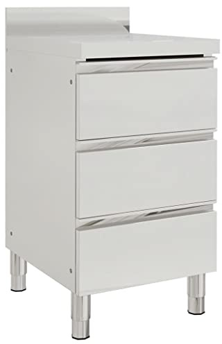 ZIRLANLV Gabinete de Cocina Comercial con Material de Acero Inoxidable, Unidad de Almacenamiento (cabinet with 3 drawers)