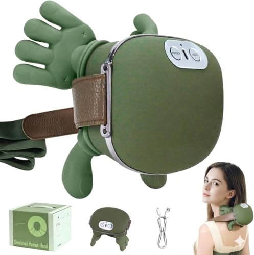 Vokot Massaggiatore Cervicale Schiena Spalle e Collo con manine, Massaggio 4D Shiatsu Per sollievo muscolare e rilassamento, senza fili ricaricabile