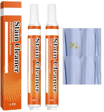 2PCS Disposable Laundry Stain Remover Pen,Instant Stain Remover for Clothes,Quick-Drying Multipurpose Wash-Free Stick for Fresh Spills,Travel&Pocket Size,Remove Household Stai,Quick Drying&Effective