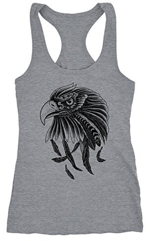 Neverless Damen Tank-Top Adler Motiv Racerback grau L
