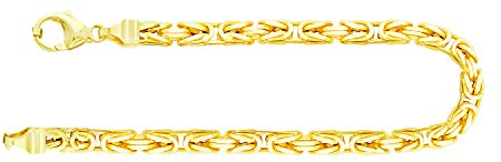 EDELIND Königskette Gold 585, Echtgold Armkette 4.3 mm mit Stempel aus Gelbgold, Goldarmband aus Deutschland, Herrenschmuck mit Karabinerverschluss, Länge 19 cm, Gewicht ca. 22.4 g.