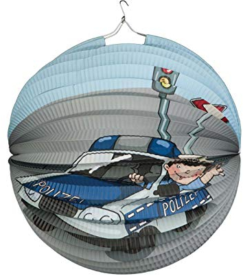 TIB Heyne 13151 - Rundlaterne, Polizei, Ø25cm, schwer entflammbar, rund, Motiv, St. Martin, Laternenumzug