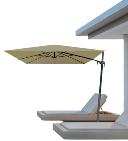 San Marco Ombrellone Ecrù girevole 360° da bordo piscina da 3x3 mt