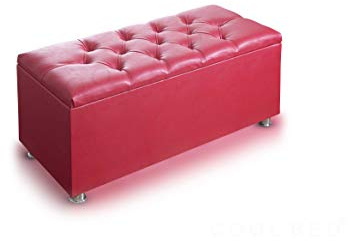 COOL BED Red Faux Leather Chesterfield Large Ottoman Storage Box Storage Bench Seat Stool Footstool Blanket Toy Boxes