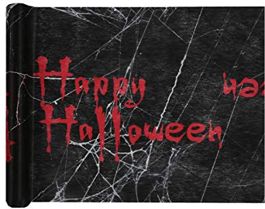 Santex Happy Halloween Tischläufer Tischband schwarz rot 5,00 m x 0,30 cm