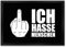 trendaffe - Ich Hasse Menschen Fußmatte mit Mittelfinger Motiv