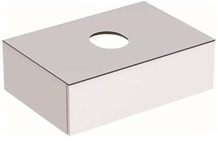 Geberit VariForm Unterschrank für Aufsatzwaschtisch, eine Schublade, Ablagefläche, Geruchsverschluss, Breite 75 cm, Farbe (Front/Korpus): Oberfläche: weiß lackiert, hochgänzend, Deckplatte: weiß