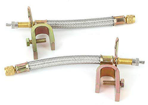 Tbest reifenventilverlängerung flexibel Ventilverlängerung, 2 STK Autoventil Adapter Reifenventil Ventil Verlängerung Reifenventilschaft Verlängerungsadapter Edelstahlschlauchwagen Universal 150mm