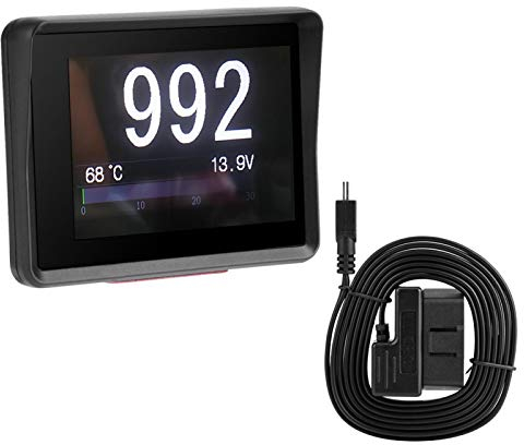 LetCart OBD Messgerät, Auto HUD Automotive Head Up Display Auto OBD-Multifunktionsmessgerät Digital Temperatur Spannung Geschwindigkeit HUD Display