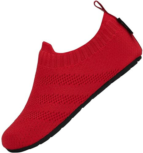 SAGUARO Hausschuhe Leicht rutschfest Pantoffeln Atmungsaktives Slippers für Jungen Mädchen Kleinkinder, Schuhe Rot 34/35