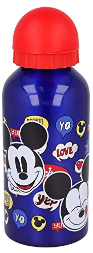 Stor - Botella de aluminio para niños - cantimplora infantil - botella de agua reutilizable de 400 ml de Mickey Mouse