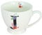 G Decor White Floral, 350ml, Alphabet A-Z Ceramic Tea Coffee XL Cup Mug, Novelty Drinkware for Morning or Evening Drink (J)