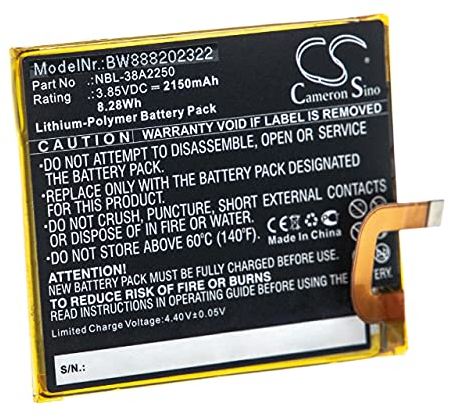 vhbw Akku Ersatz für Neffos/TP-Link NBL-38A2250 für Handy Smartphone Telefon (2150mAh, 3,85V, Li-Polymer)